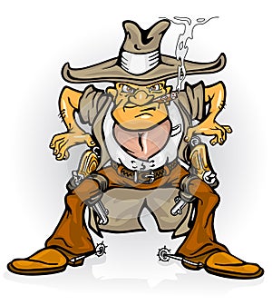 Western cowboy bandit with gun