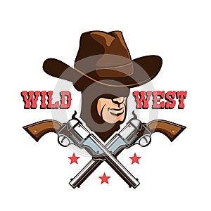 Western cowboy retro logo