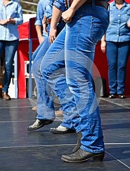 Western dancers dancing outdoors