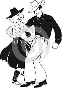 Western dancing clip-art