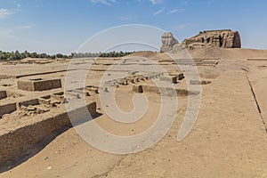 Western Deffufa, adobe temple ruins, and the ancient city Kerma, Sud