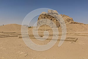 Western Deffufa, adobe temple ruins in the ancient city Kerma, Sud