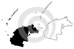 Western Division Republic of Fiji, Melanesia map vector illustration, scribble sketch Viti Levu, Yasawa, Viwa and Mamanuca