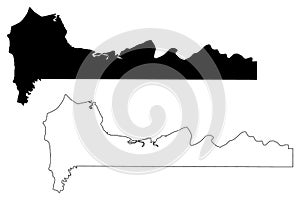 Western Division Subdivisions of the Gambia, Republic of The Gambia map vector illustration, scribble sketch West Coast Region photo