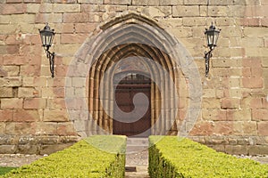 Western entrance in the fortified church of Harman , Brasov,Transylvania, Romania