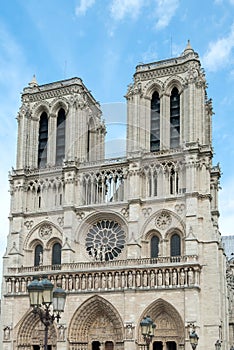 The Western facade of Notre-Dame de Paris