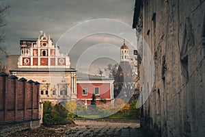 The Western facade of the refectory at Simonov Monastery, Moscow, Russia