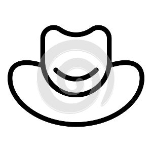 Western hat icon outline vector. Straw rancher headpiece