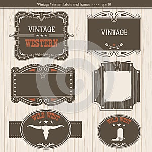 Western labels.Vector antique frames for design