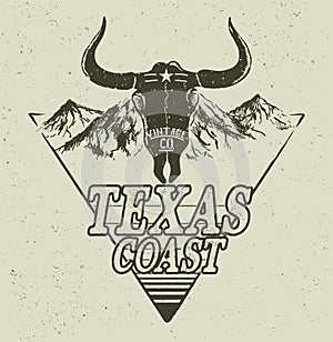 Western logo with bull head