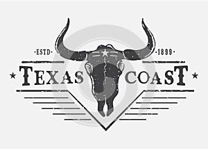 Western logo with bull skull