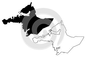 Western Region Iceland island, Regions of Iceland map vector illustration, scribble sketch Vesturland map photo