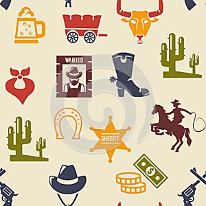 Western and rodeo seamless background pattern photo