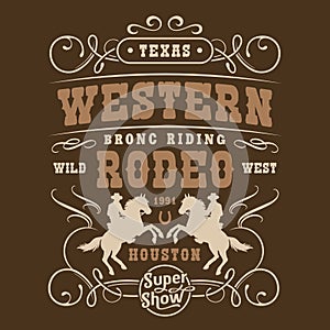 Western rodeo vintage sticker colorful