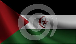 Western sahara flag waving. background for patriotic and national design. illustration