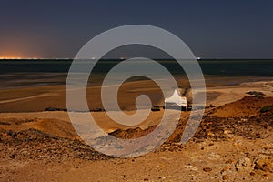 Western Sahara lanscape at night