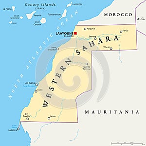 Western Sahara Political Map