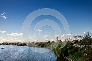 Panorama of a typical central European village in Vojvodina, in Morovic, between the rivers Bosut and Studva photo