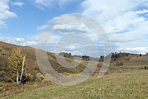 Western Siberia. Foothill landscape in the Charyshsky district of the Altai Territory