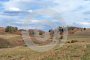 Western Siberia. Foothill landscape in the Charyshsky district of the Altai Territory