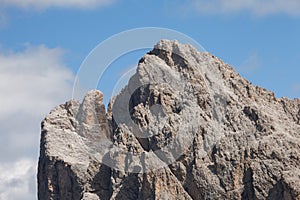 The western side of Sass Rigais from the Val Gardena area