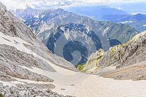 The western slope of Mount Spik (2,472 m) in Julian Alps (Slovenia)