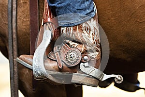 Western spur and stirrup with a lot of bling bling