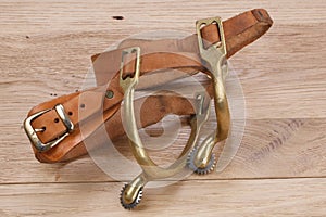 Western-style cowboy spurs with rowels