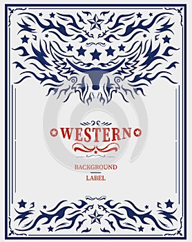 Western Style Label design, Rodeo post elements.