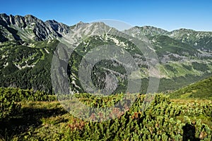 Western Tatras scenery from saddle Zabrat, Slovakia, hiking theme