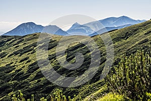 Western Tatras scenery from saddle Zabrat, Slovakia, hiking theme