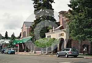 The Western Town Ketchum in the Sawtooth Mountains, Idaho photo