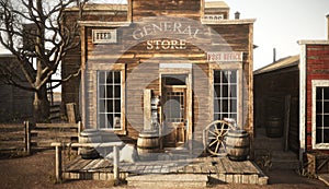 Western town rustic general store. photo