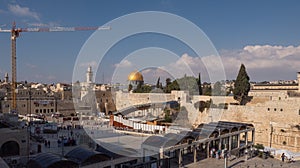 Western Wall and Dome of the Rock in the old city of Jerusalem, Israel.