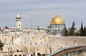 The Western Wall and the Mosque of Omar- Temple Mount, Jerusalem