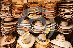 Western Wear Straw Hats Vendor Festival Cart