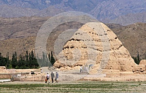Western Xia tombs at the foot of Helan Mountains, China