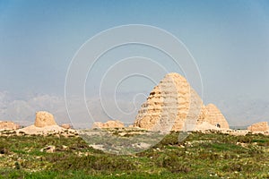 Western Xia tombs (Xixia Wangling). a famous historic site in Yinchuan, Ningxia, China.