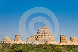 Western Xia tombs (Xixia Wangling). a famous historic site in Yinchuan, Ningxia, China.