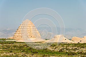 Western Xia tombs (Xixia Wangling). a famous historic site in Yinchuan, Ningxia, China.