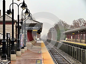 The Westfield, NJ New Jersey Train Station Down The Tracks Perspective