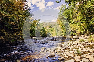 Westfield River on Keystone arches bridge Trail in Berkshires Massachusetts