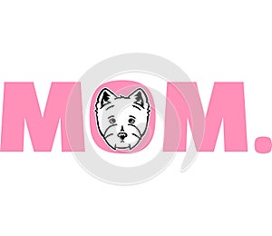 Westie mom in pink photo