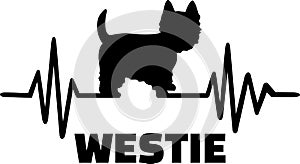 Westie heartbeat silhouette