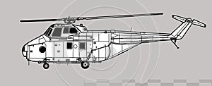 Westland Whirlwind HAR.10. Vector drawing of multirole helicopter.