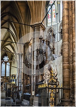 Westminster Abbey in London, Great Britain .Interior.