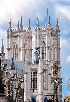 Westminster Abbey seen from Thames river, London, UK