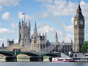 Westminster bridge and the Big Ben in London photo