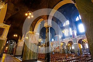 Interior of Westminster Cathedral or the Metropolitan Cathedral of the Precious Blood of Our Lord Jesus Christ in London, UK