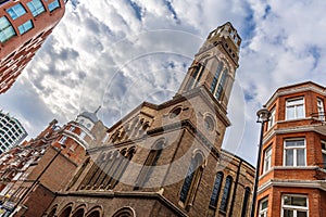Westminster chapel in cloudy day